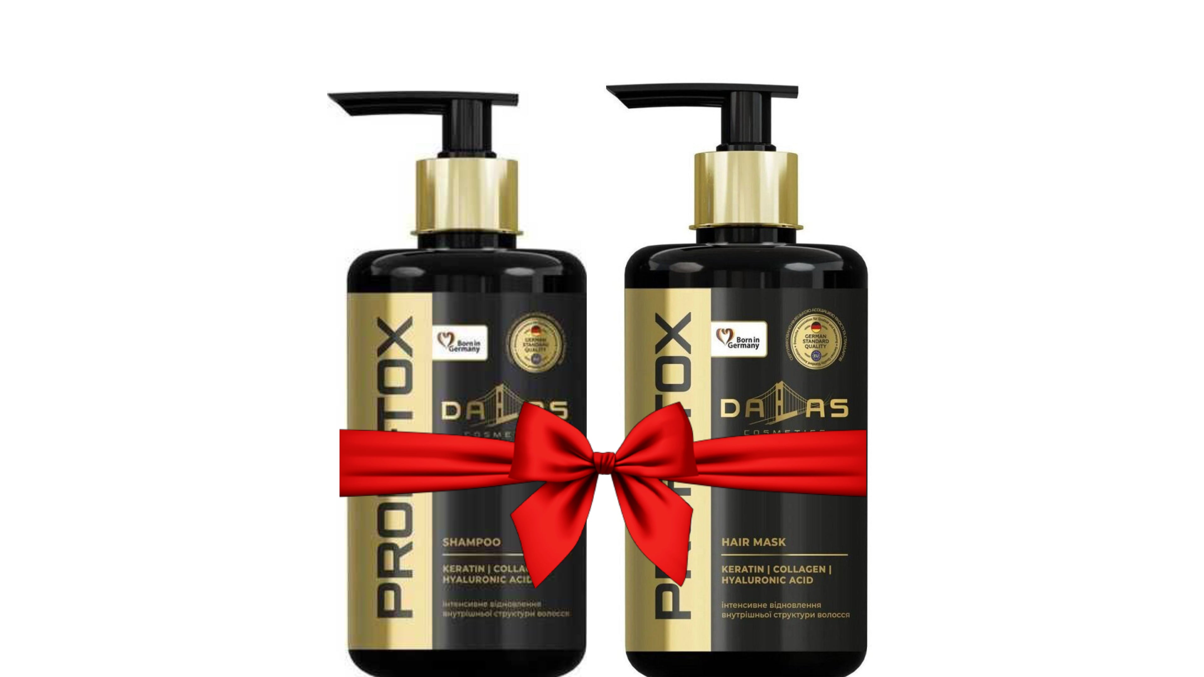 Šampūns 970 ml + Kondicionieris 900 ml (keratīns, kolagēns un hialuronskābe)