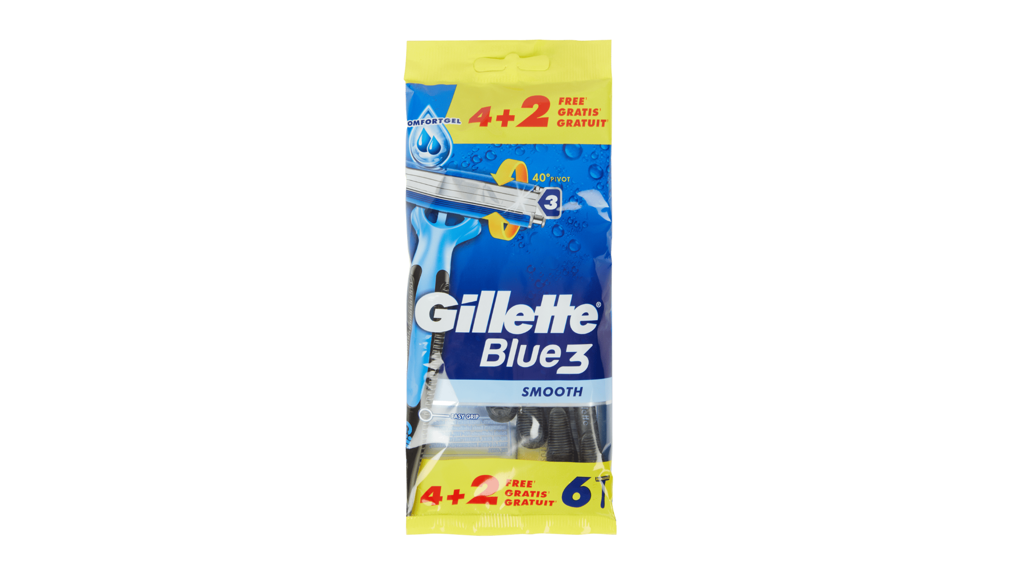 Gillette Blue3 Smooth vienreizlietojamie skuvekļi, 6 gab. iepakojumā