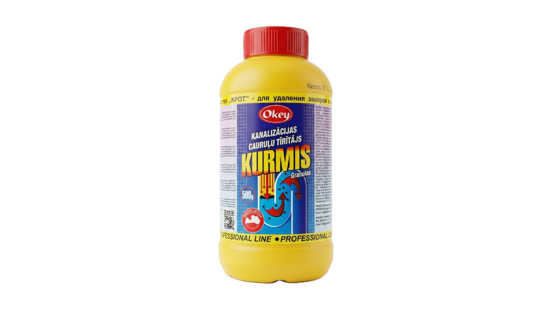 Kurmis kanelizăcijas cauruļu tririšanas granulas 500 gr.